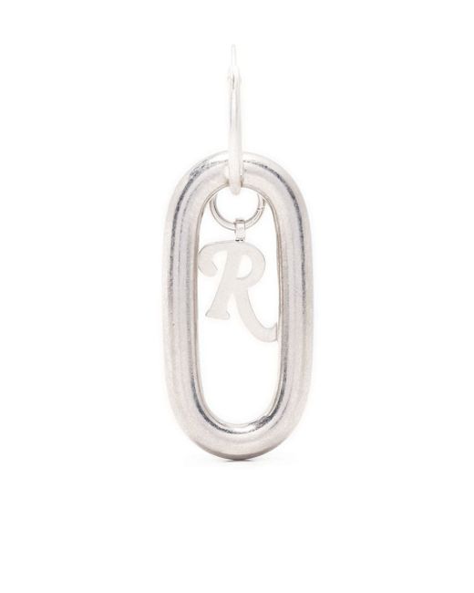 Raf Simons logo-charm hoop earring