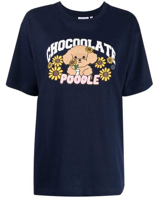 Chocoolate Poodle print T-shirt
