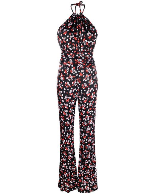 Moschino floral-print halter-neck jumpsuit