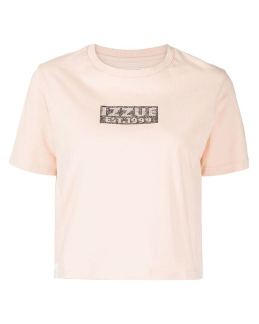 Izzue rhinestone logo-detail T-shirt