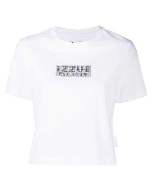 Izzue crystal-embellished logo T-shirt