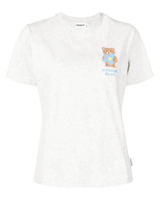 Chocoolate bear-print short-sleeved T-shirt