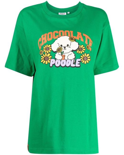 Chocoolate Poodle print T-shirt
