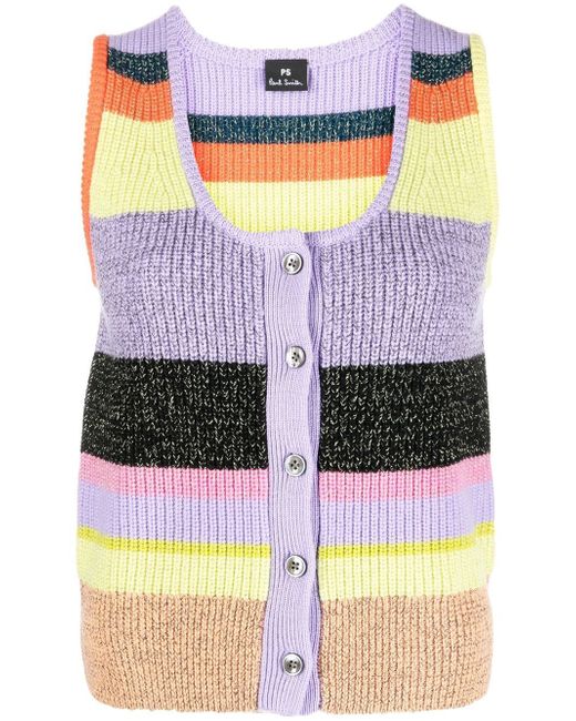 PS Paul Smith button-detail knitted top