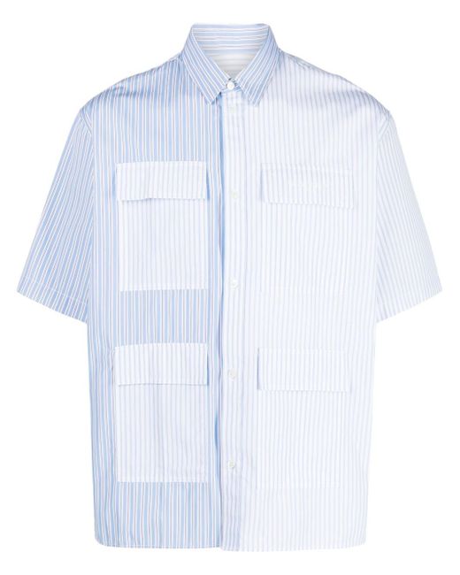 Maison Kitsuné colour-block striped shirt
