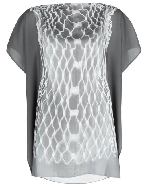 Mm6 Maison Margiela graphic-print short-sleeved blouse