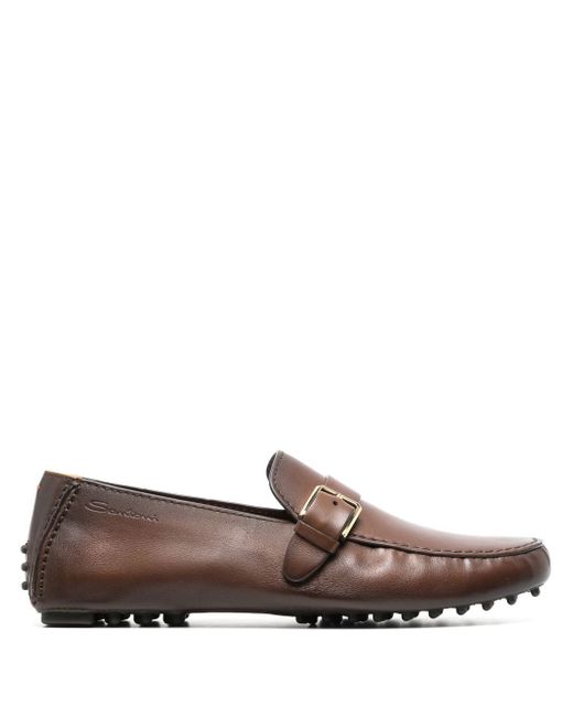 Santoni buckle-detail leather loafers