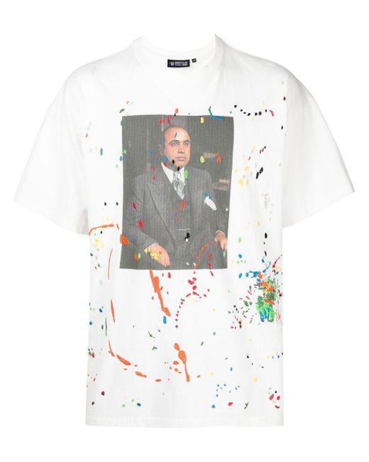 Mostly Heard Rarely Seen Portrait paint-splatter T-shirt
