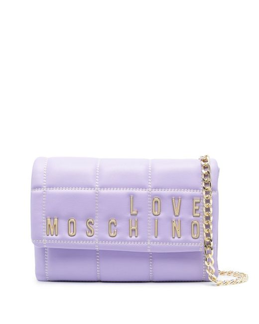 Love Moschino quilted logo-lettering cross-body bag