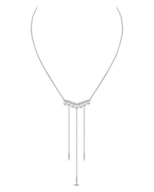 Yoko London 18kt white gold Trend freshwater pearl and diamond necklace