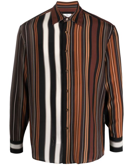 Etro vertical-stripe long-sleeve shirt