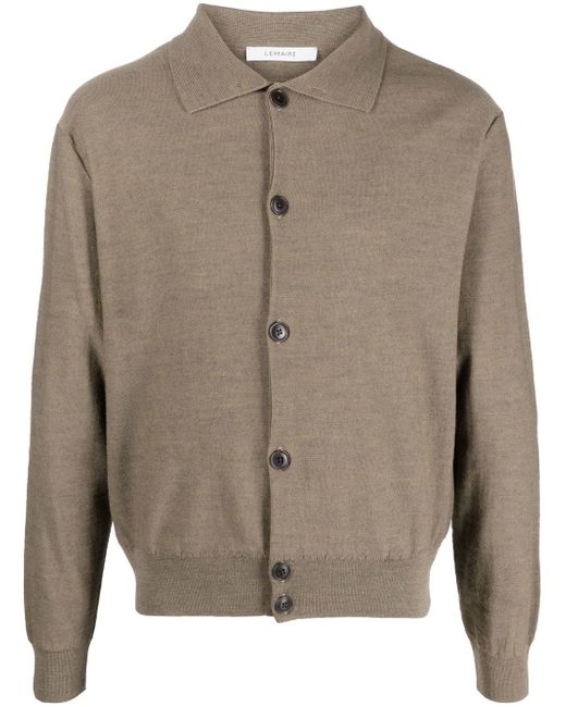 Lemaire ribbed classic-collar cardigan