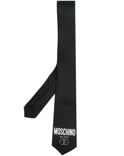 Moschino silk logo-print tie