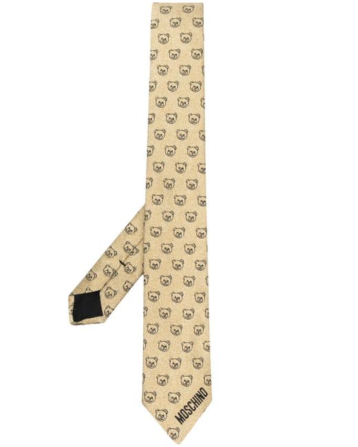 Moschino Teddy Bear-print silk tie