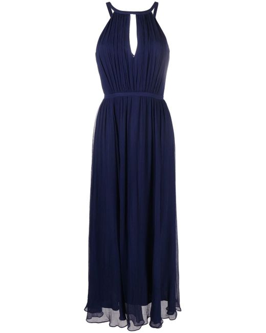 Polo Ralph Lauren keyhole-detail pleated gown