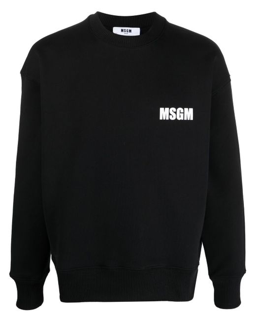 Msgm logo-print crew neck jumper