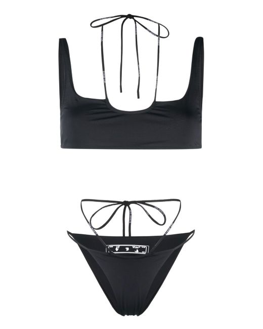 Off-White logo-print two-piece bikini