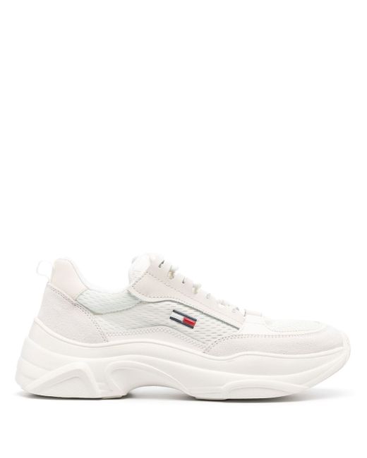 Tommy Jeans logo-detail low-top leather sneakers