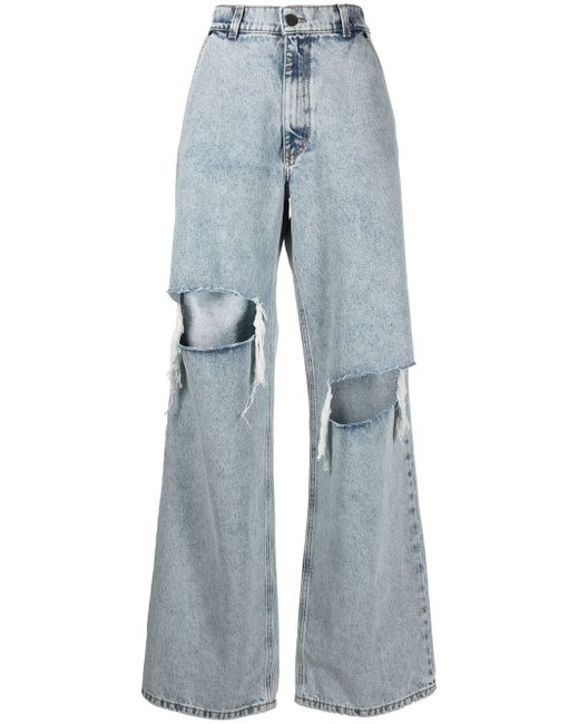 The Mannei ripped wide-leg jeans