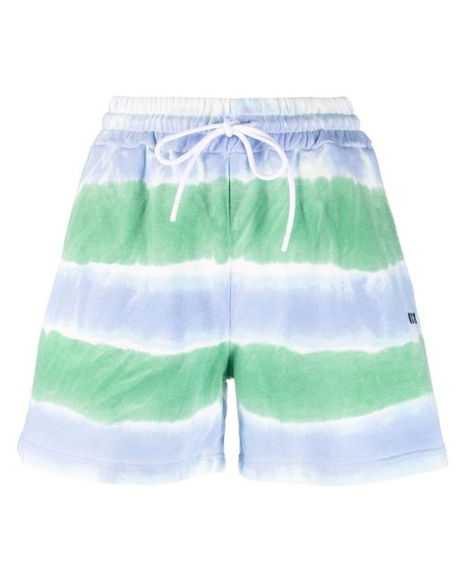 Msgm stripe-pattern drawstring shorts
