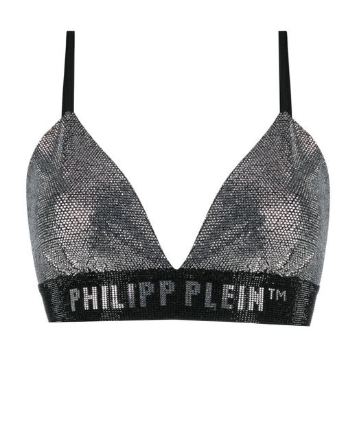 Philipp Plein rhinestone embellished bra