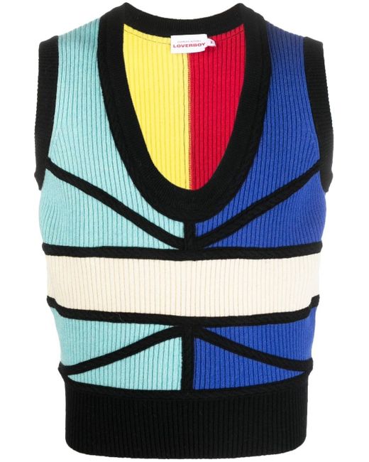 Charles Jeffrey Loverboy colour-block knitted vest
