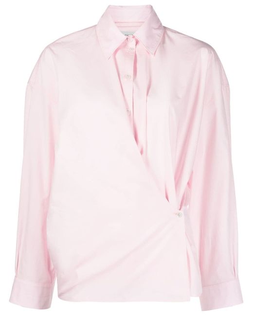 Lemaire wrap-effect cotton-poplin shirt