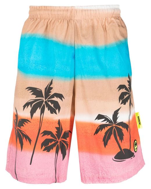 Barrow palm-tree print bermuda shorts