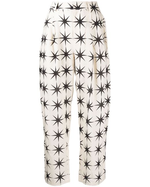 Jnby printed straight-leg trousers