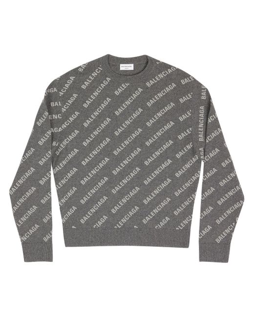 Balenciaga logo-print cashmere jumper