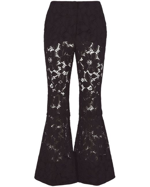 Proenza Schouler floral-lace detail flared trousers