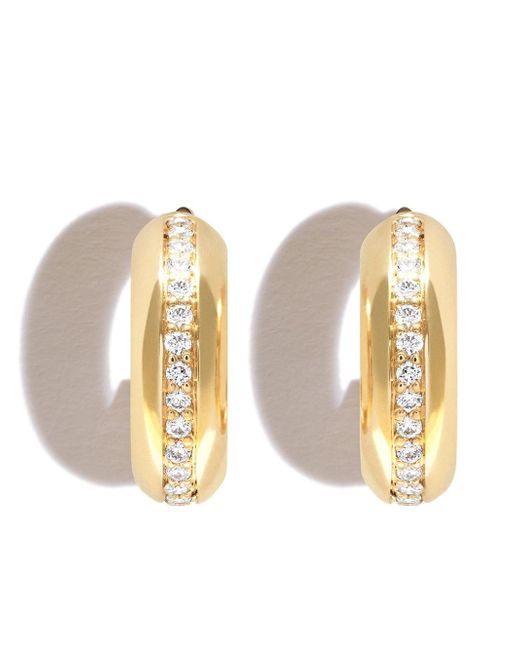 Zoe Chicco 14kt yellow diamond hoop earrings