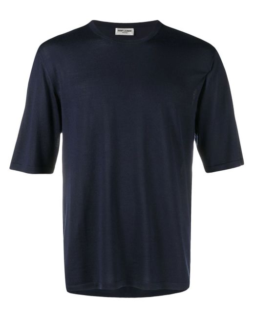 Saint Laurent crew-neck wool-cashmere T-shirt