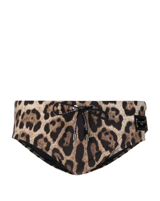 Dolce & Gabbana leopard print swimming trunks