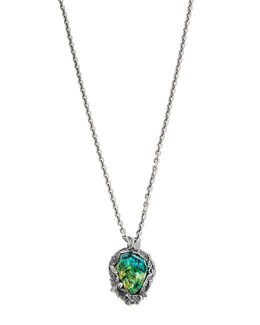 Lyly Erlandsson gemstone leaf-charm necklace