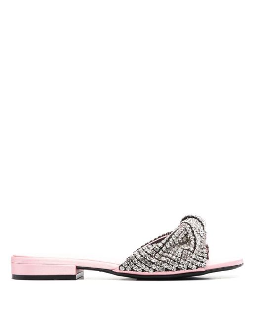Sergio Rossi crystal-embellished flat sandals