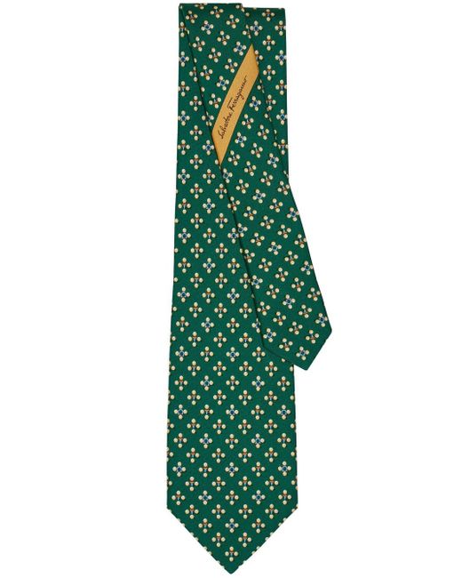 Ferragamo Golf print pointed silk tie
