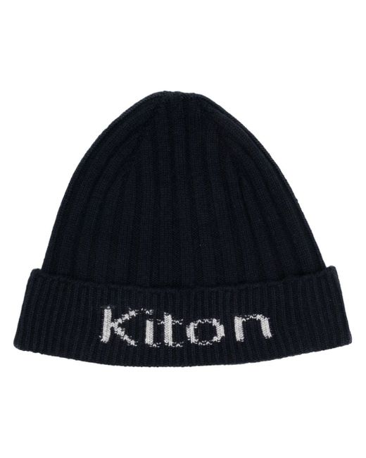 Kiton ribbed-knit logo beanie