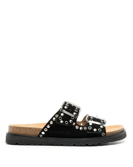 Dsquared2 double-buckle suede sandals