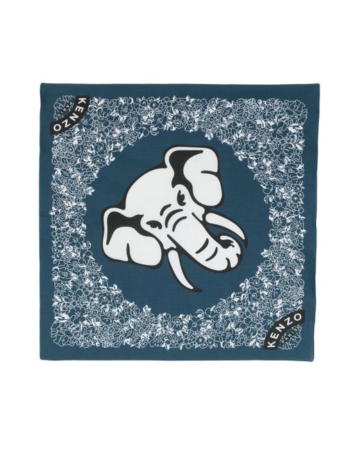 Kenzo elephant-print cotton scarf