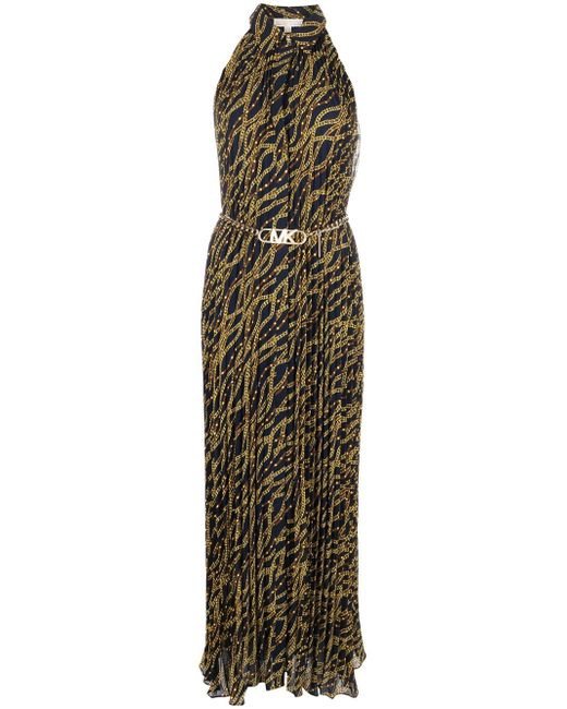Michael Kors Status-print belted dress