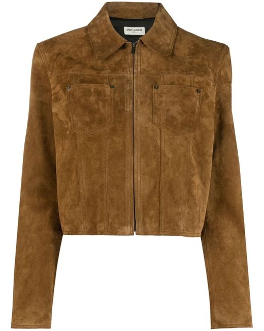 Saint Laurent zip-up suede jacket