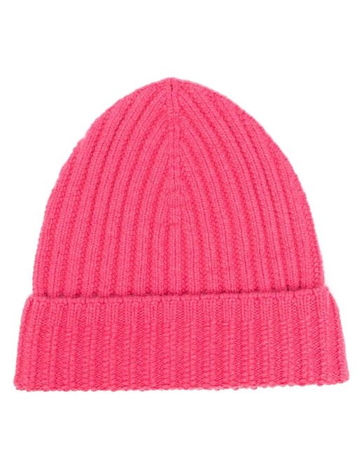 Barrie ribbed cashmere beanie