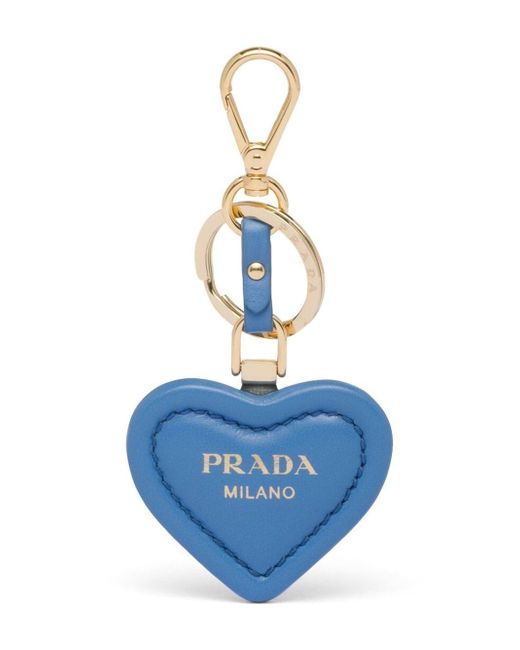 Prada heart-shaped leather keyring