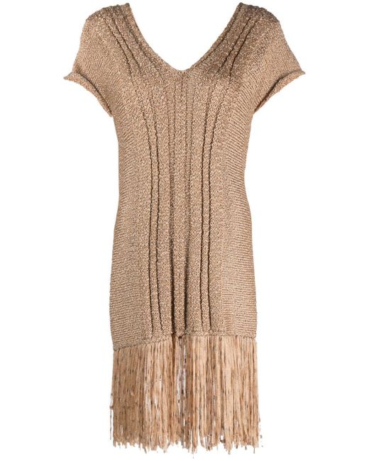 Fisico fringed knitted beach dress