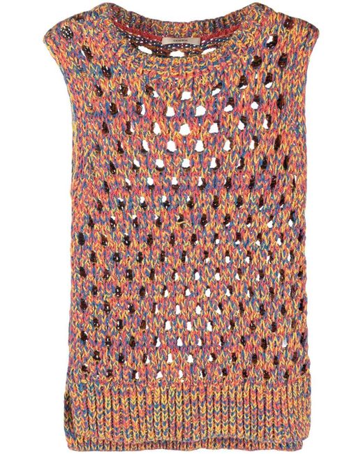 Odeeh open-knit sleeveless top