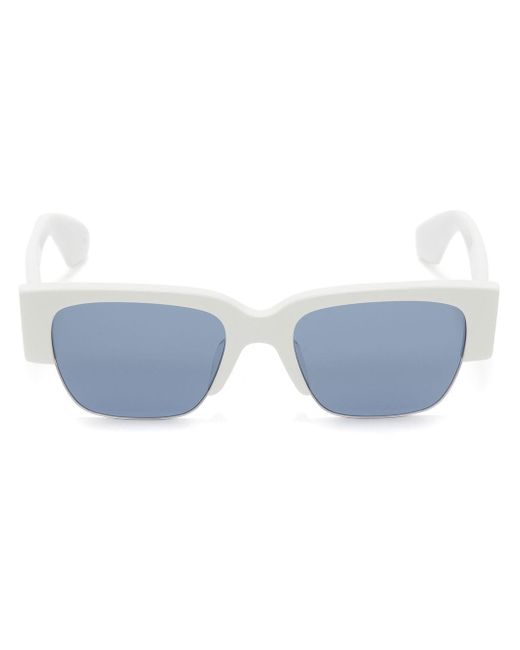 Alexander McQueen logo-print square-frame sunglasses