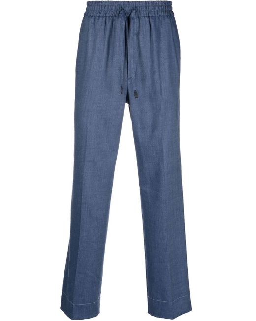Brioni straight-leg linen trousers