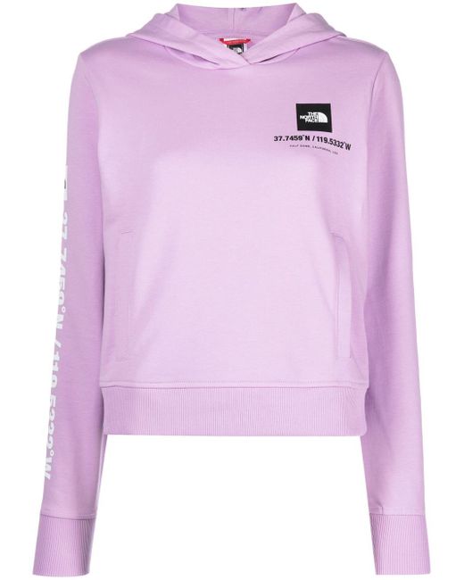 The North Face logo-print cropped hoodie