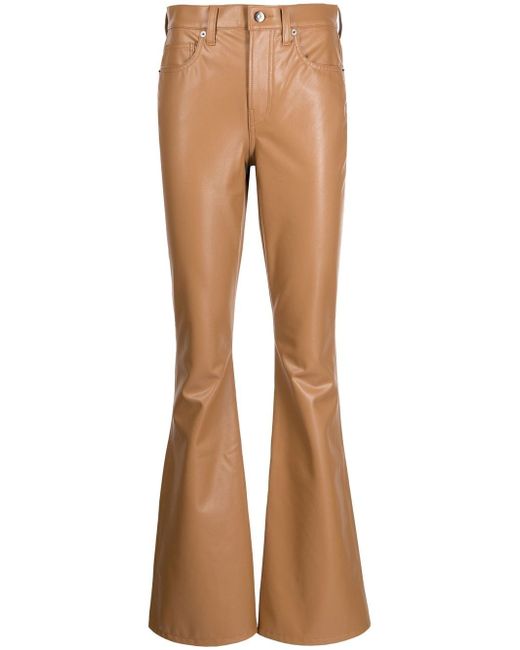 Veronica Beard Beverly flared-leg faux leather trousers